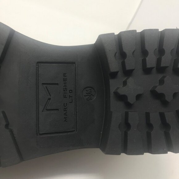 Marc Fisher Nairy Lace Up Ankle Boots Hiker Combat Leather Fur Grey Size 9.5M - Picture 5 of 8